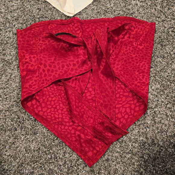 Women's Shein Bundle of Satin Jacquard Tie Back Crop Bandana Tops | Size Medium - Picture 5 of 10